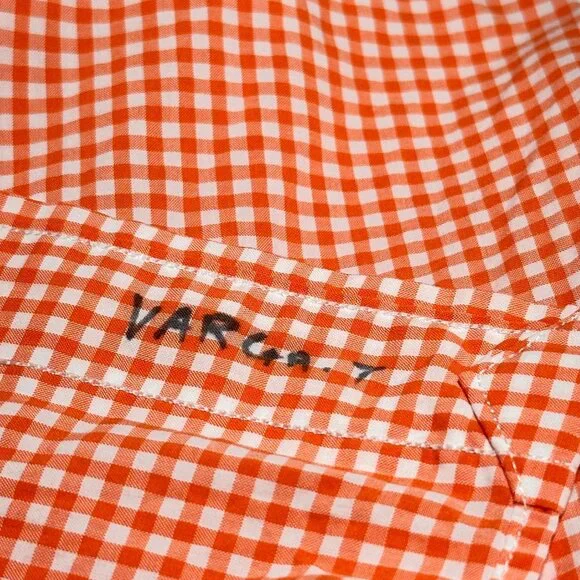 Ralph Lauren Mens Classic Fit Orange Gingham Button-Down Shirt M Preppy Academia - Picture 12 of 12